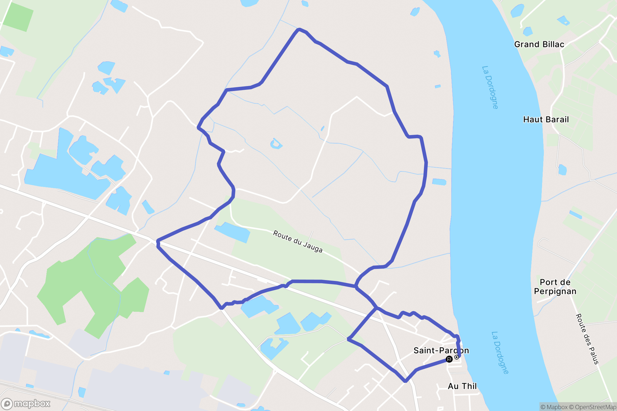 Vayres : carte du parcours de randonnée - France