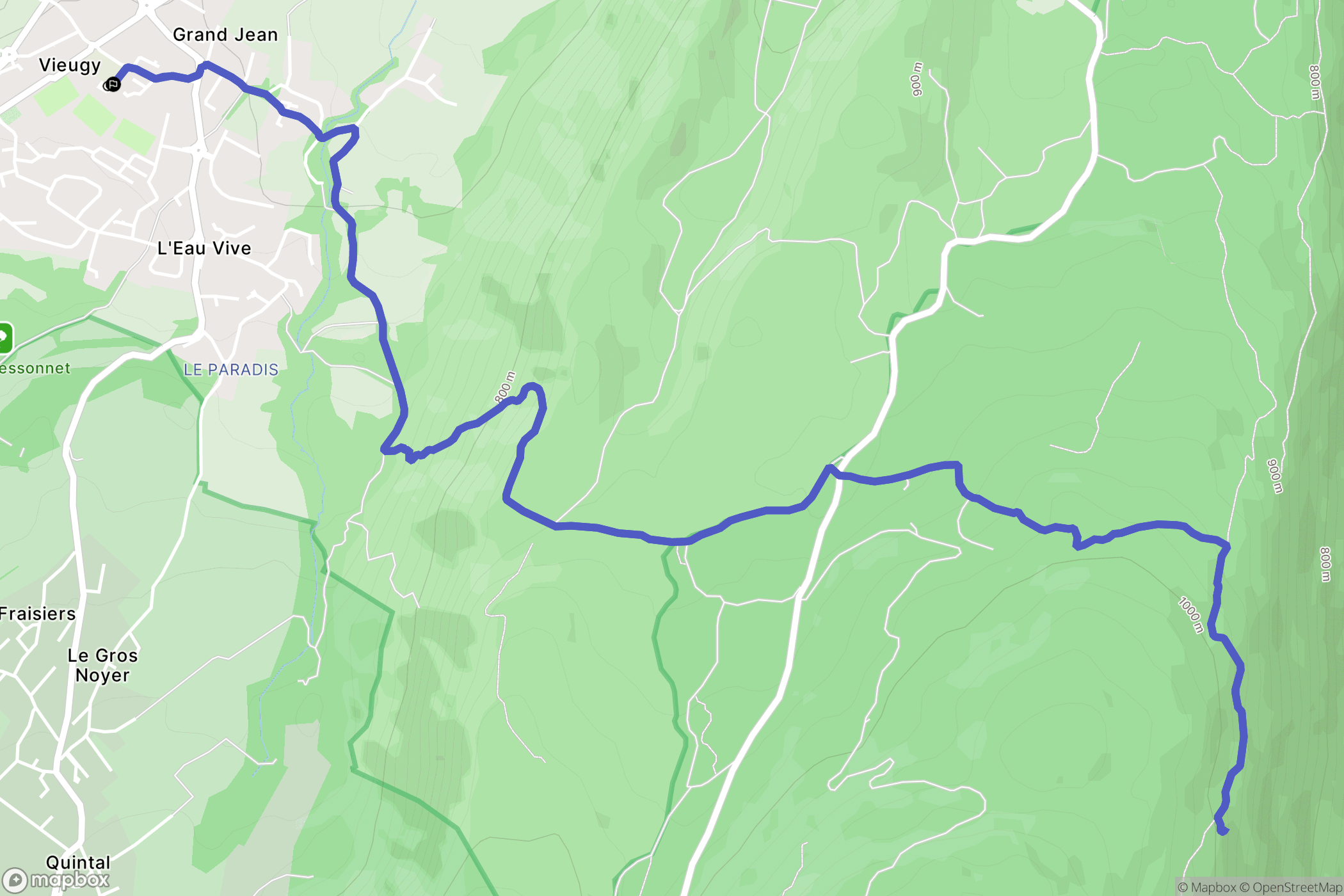 Annecy : carte du parcours de randonnée - France