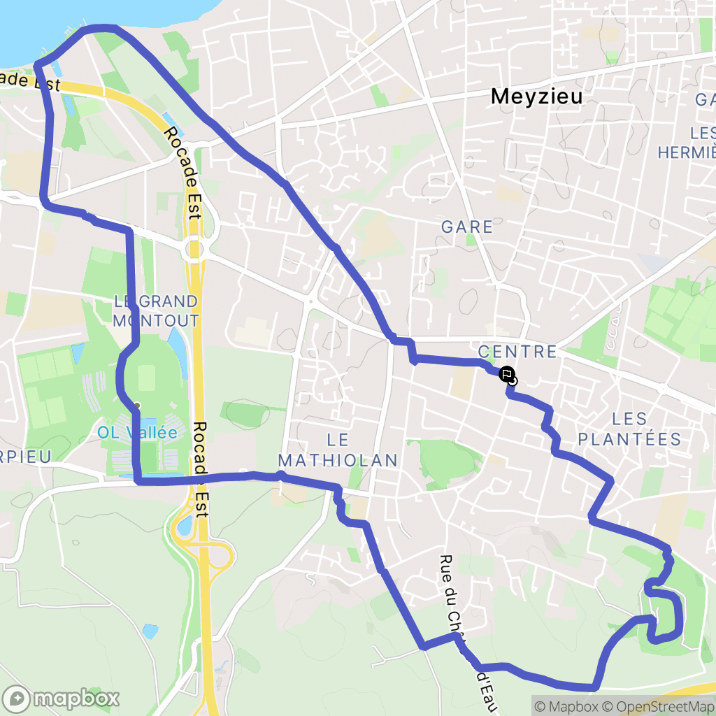 Meyzieu : carte du parcours de randonnée - France