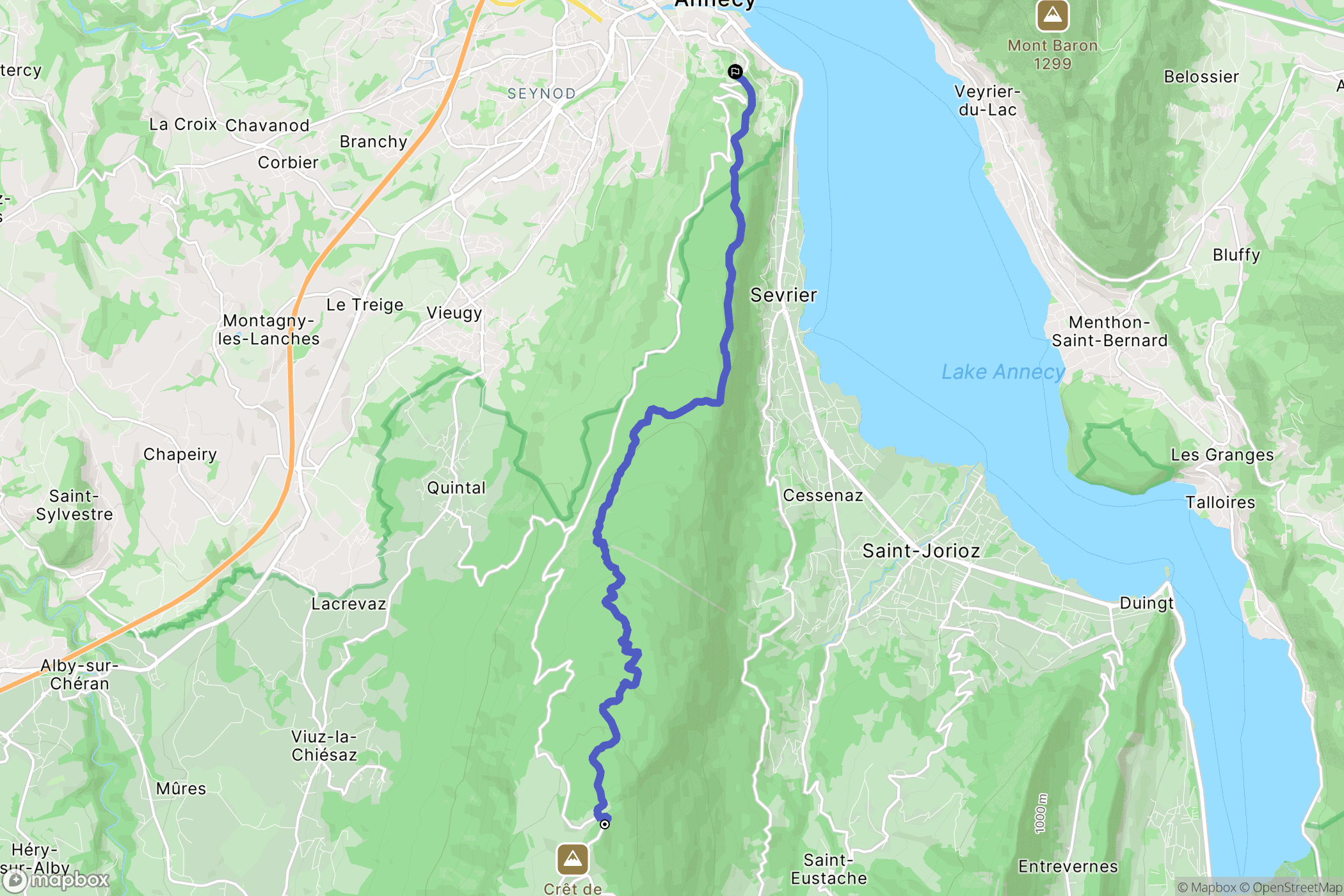Viuz-la-Chiésaz : carte du parcours de randonnée - France