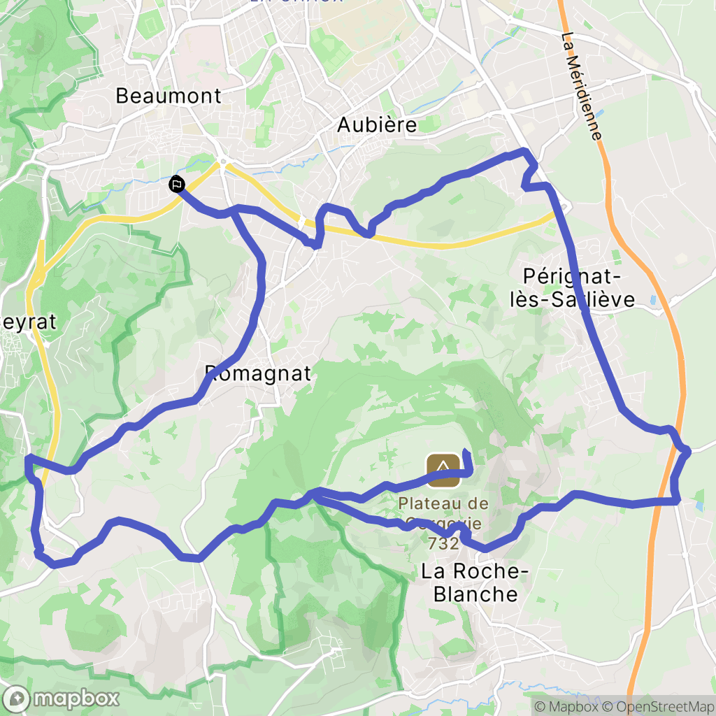 Beaumont : carte du parcours de randonnée - France
