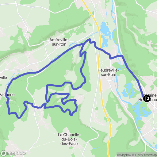 Clef Vallée d'Eure : carte du parcours de randonnée - France