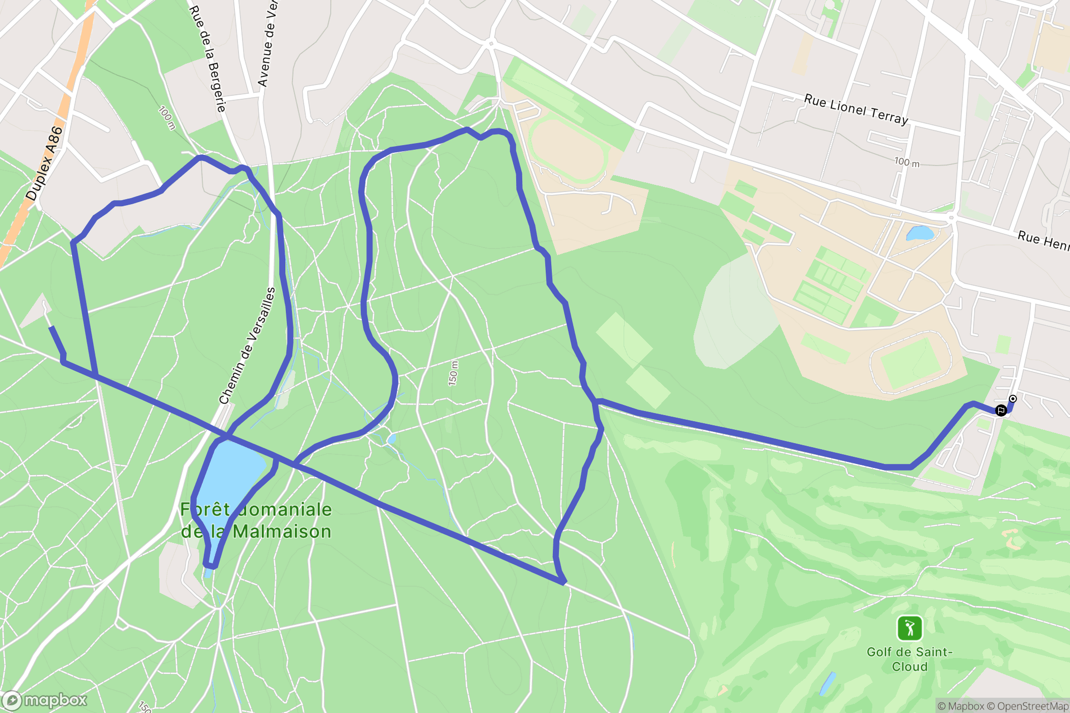 Rueil-Malmaison : carte du parcours de randonnée - France