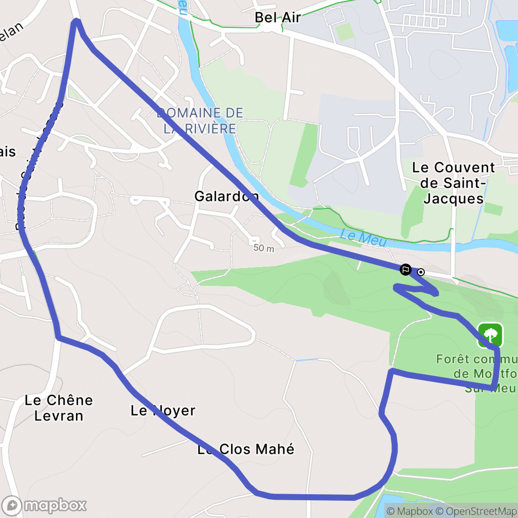 Montfort-sur-Meu : carte du parcours de randonnée - France
