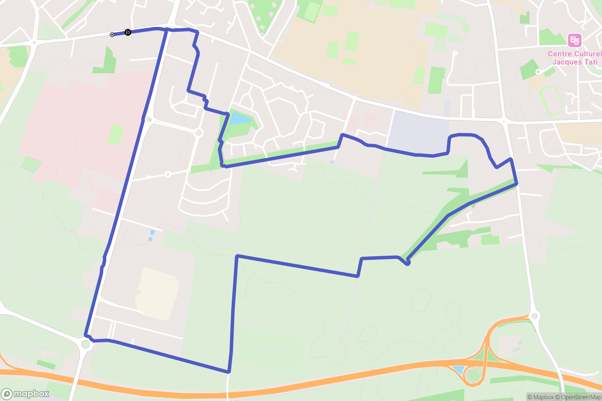 Amiens : carte du parcours de randonnée - France