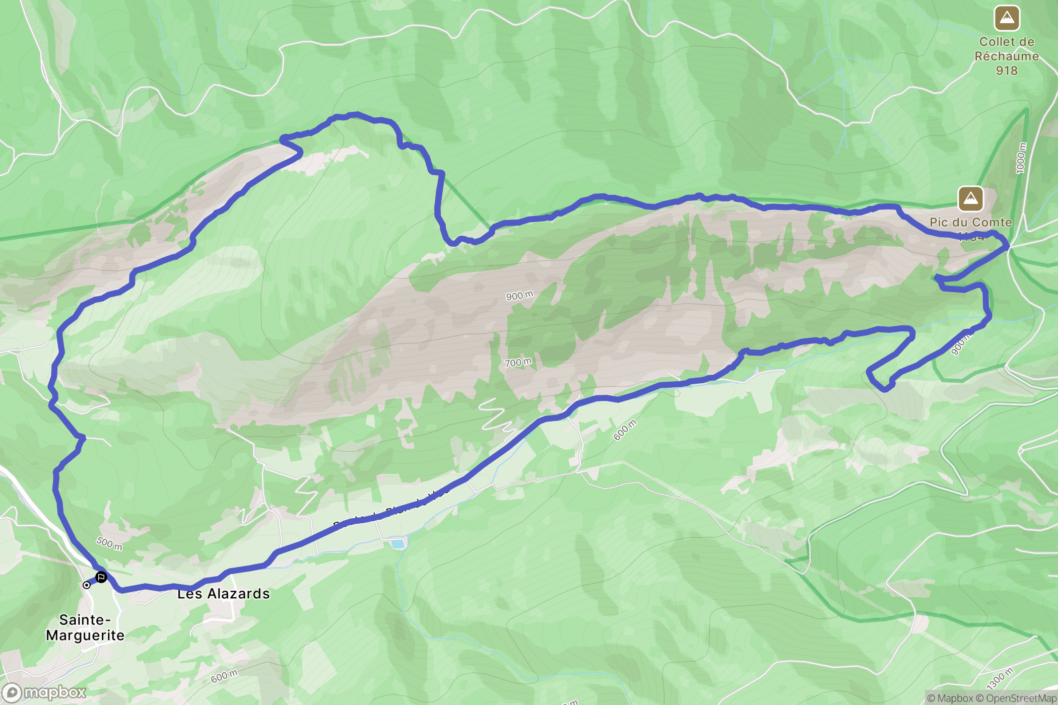 Beaumont-du-Ventoux : carte du parcours de randonnée - France