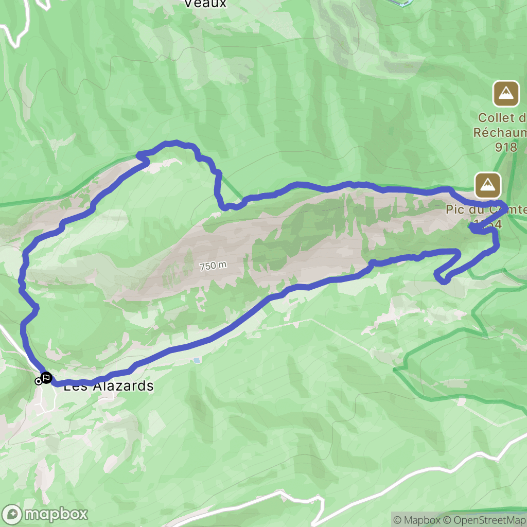 Beaumont-du-Ventoux : carte du parcours de randonnée - France