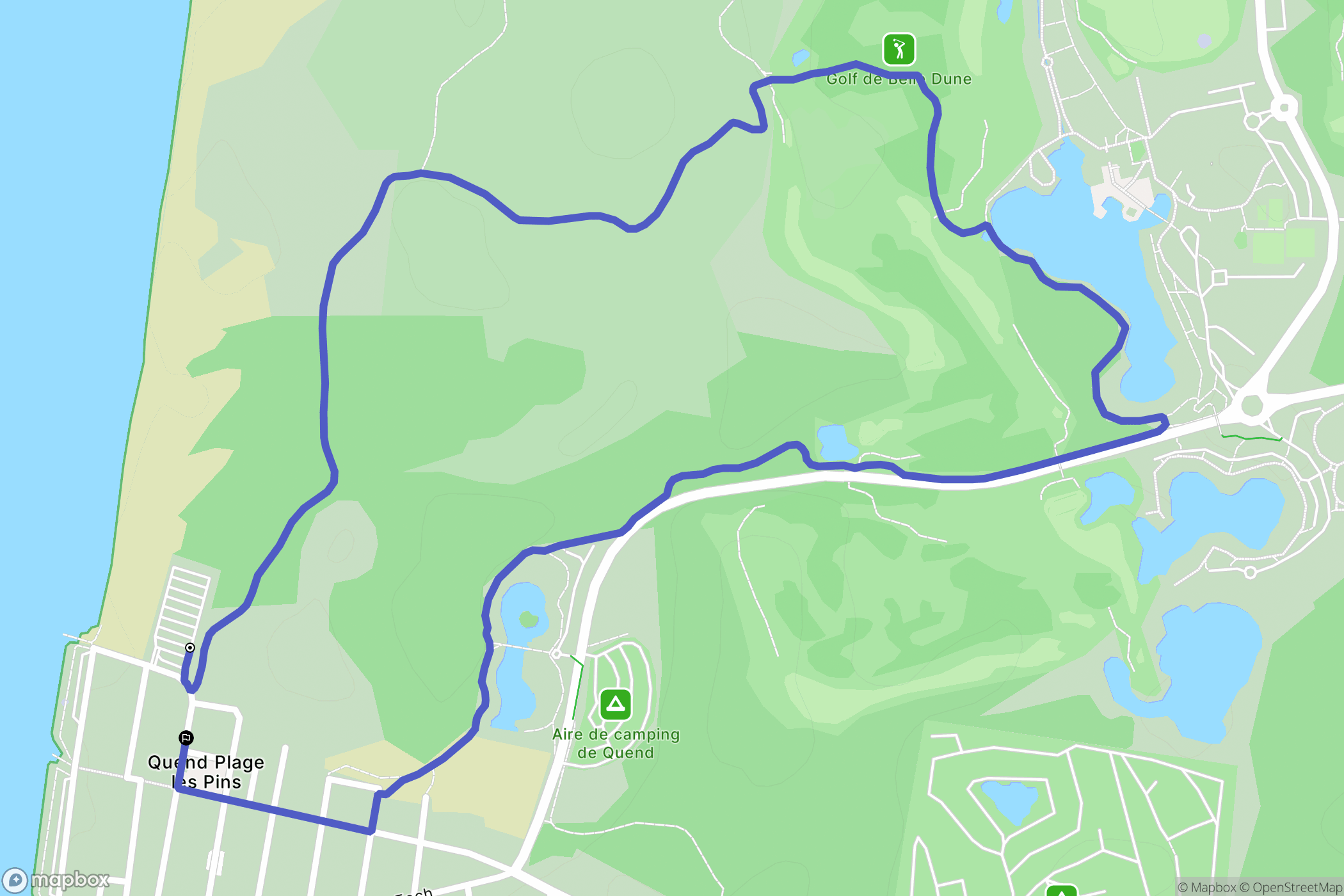 Quend : carte du parcours de randonnée - France