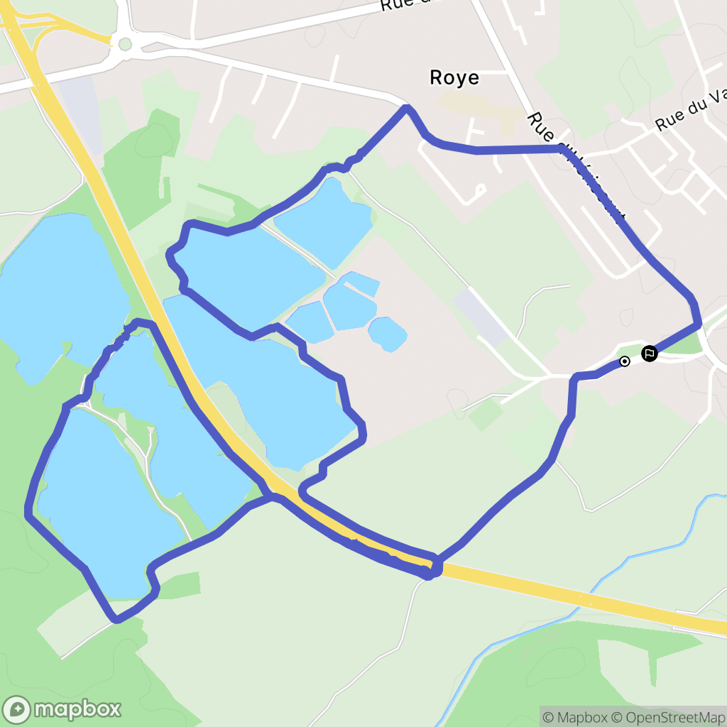 Roye : carte du parcours de randonnée - France