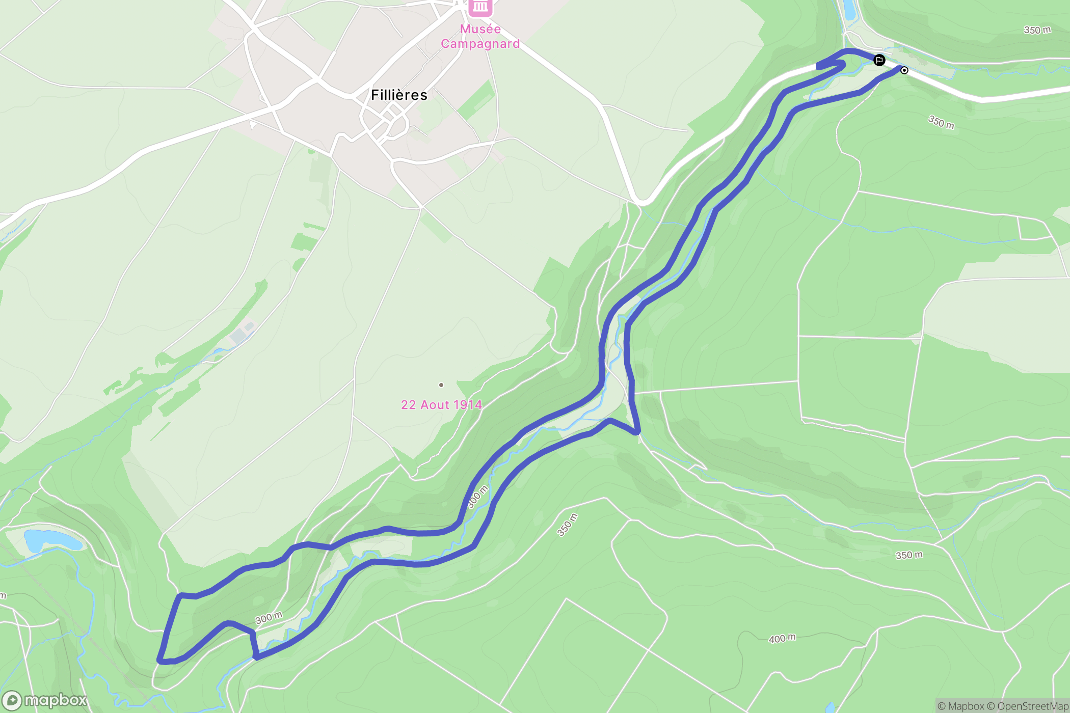 Serrouville : carte du parcours de randonnée - France
