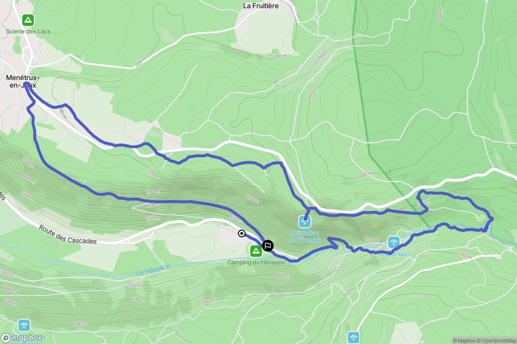 Menétrux-en-Joux : carte du parcours de randonnée - France