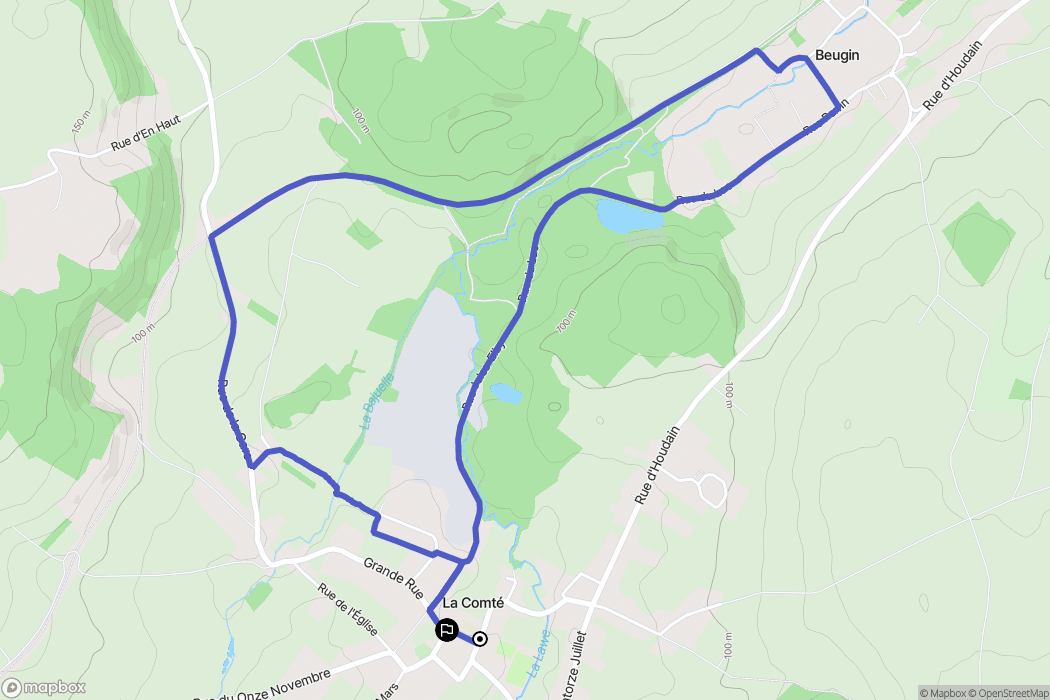 La Comté : carte du parcours de randonnée - France