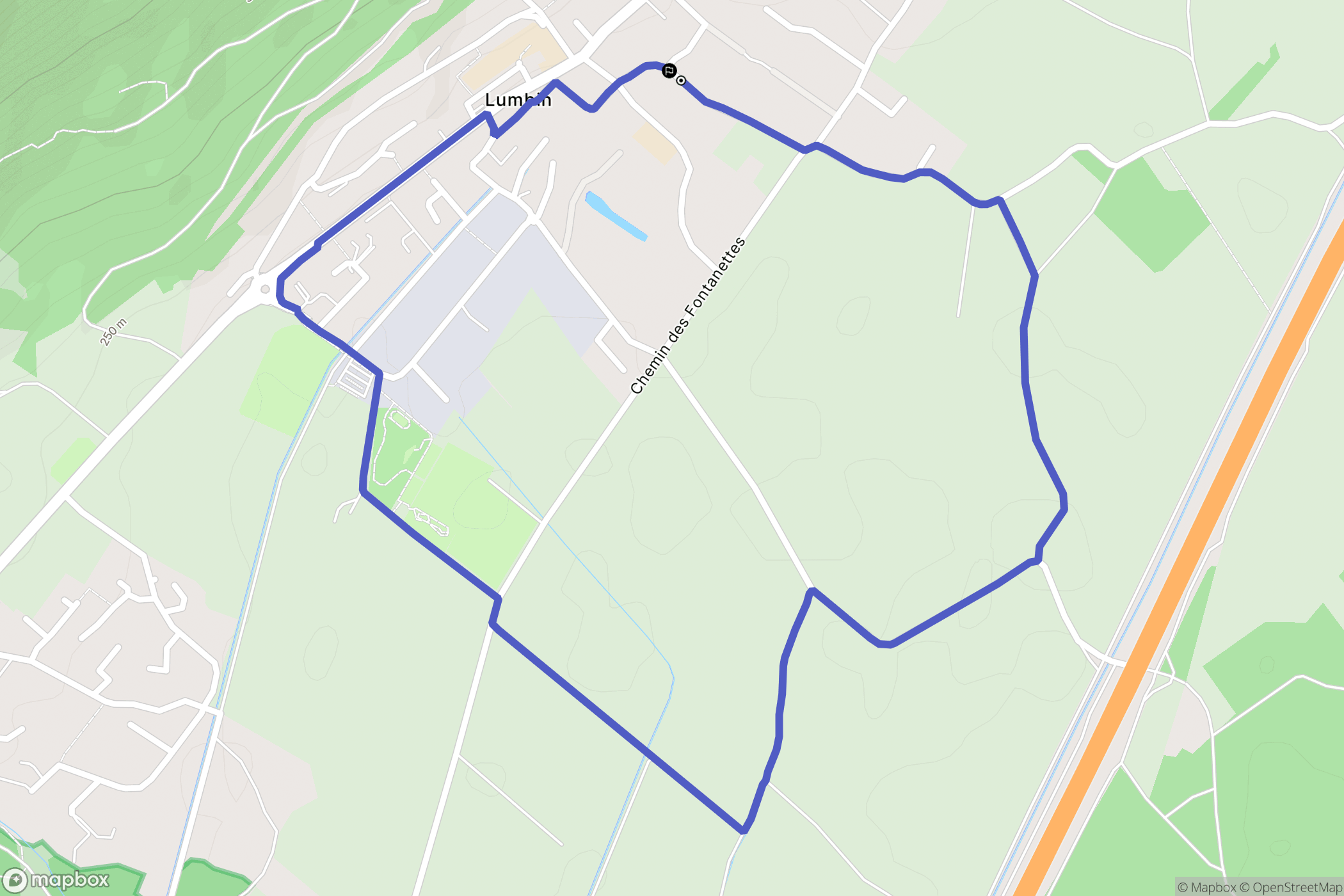 Lumbin : carte du parcours de randonnée - France