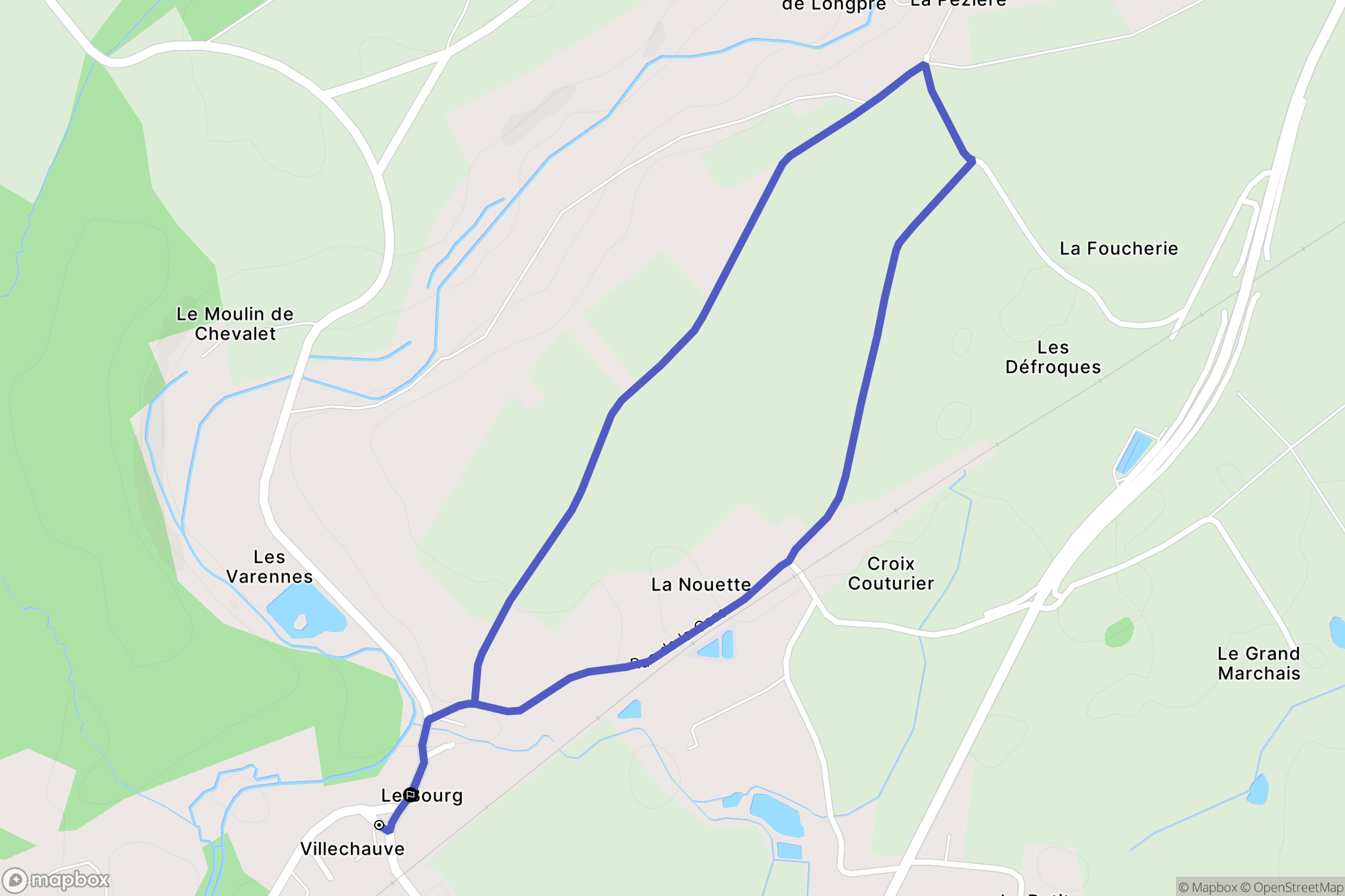 Villechauve : carte du parcours de randonnée - France