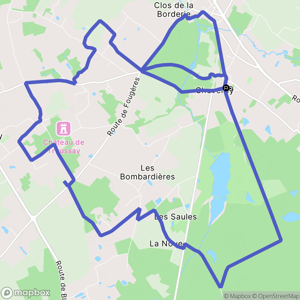 Cheverny : carte du parcours de randonnée - France
