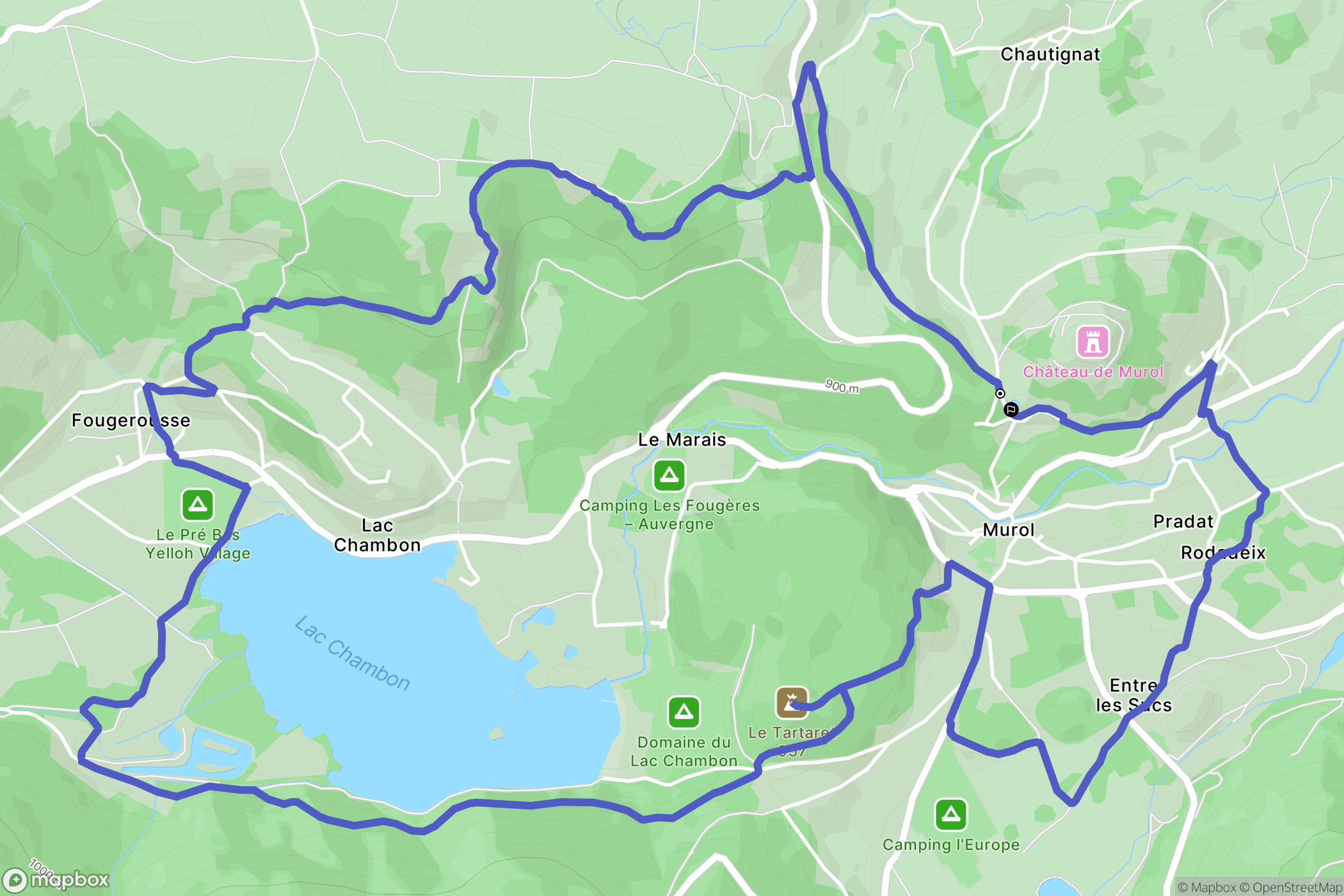 Murol : carte du parcours de randonnée - France