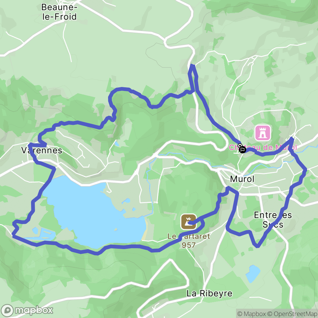 Murol : carte du parcours de randonnée - France