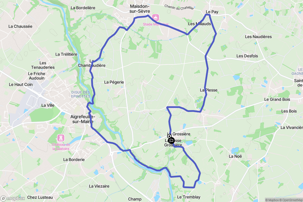 Saint-Lumine-de-Clisson : carte du parcours de randonnée - France