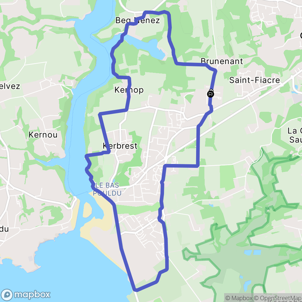 Guidel : carte du parcours de randonnée - France