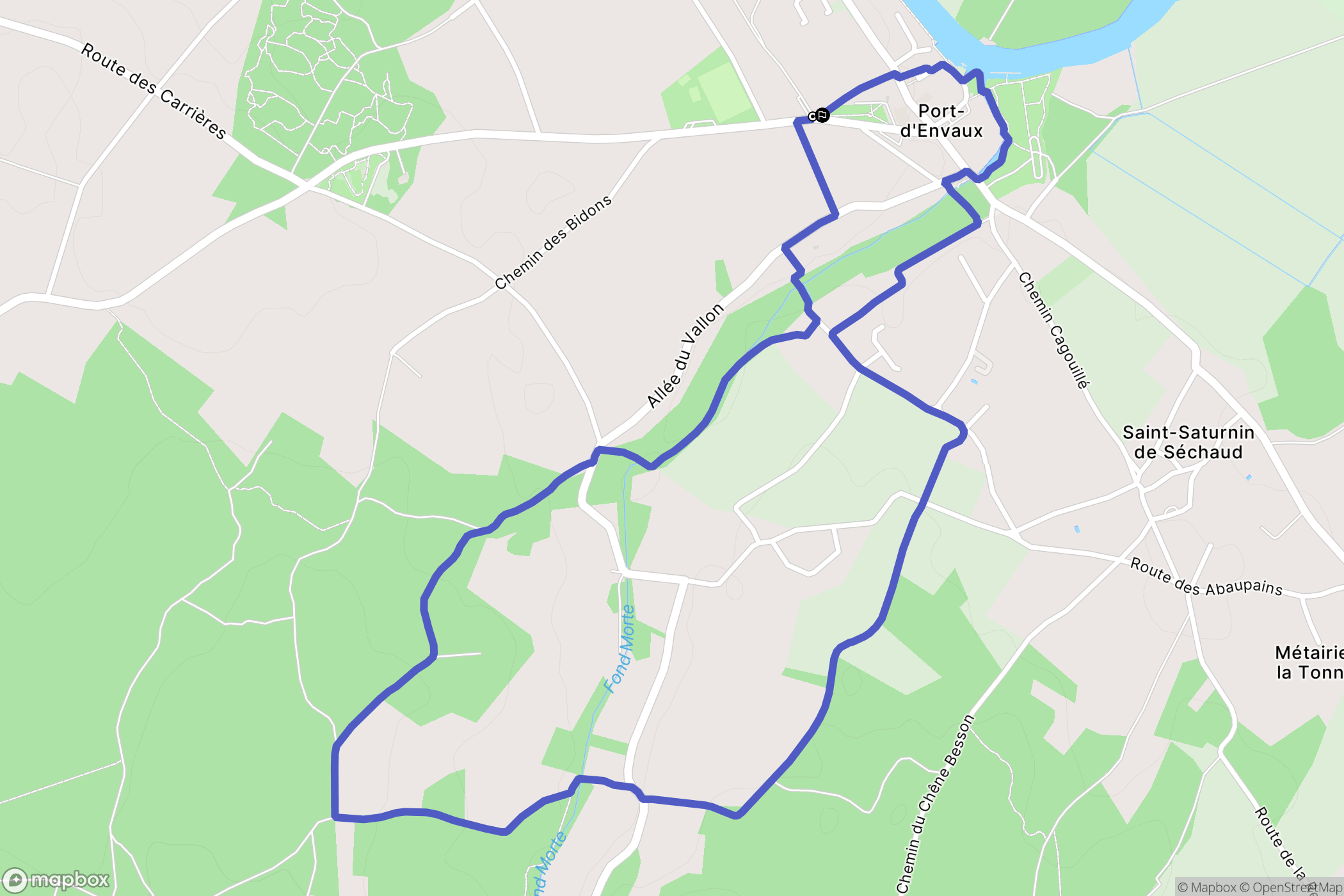 Port-d'Envaux : carte du parcours de randonnée - France