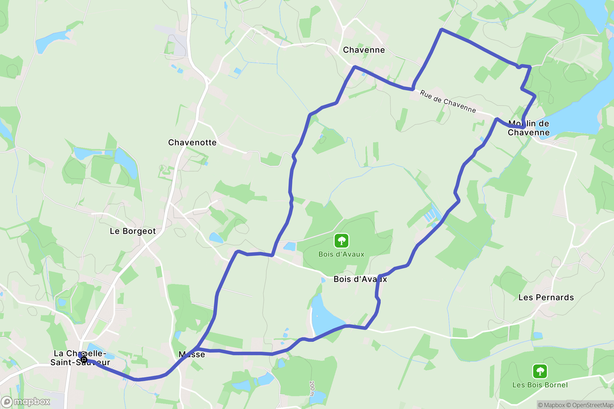 La Chapelle-Saint-Sauveur : carte du parcours de randonnée - France