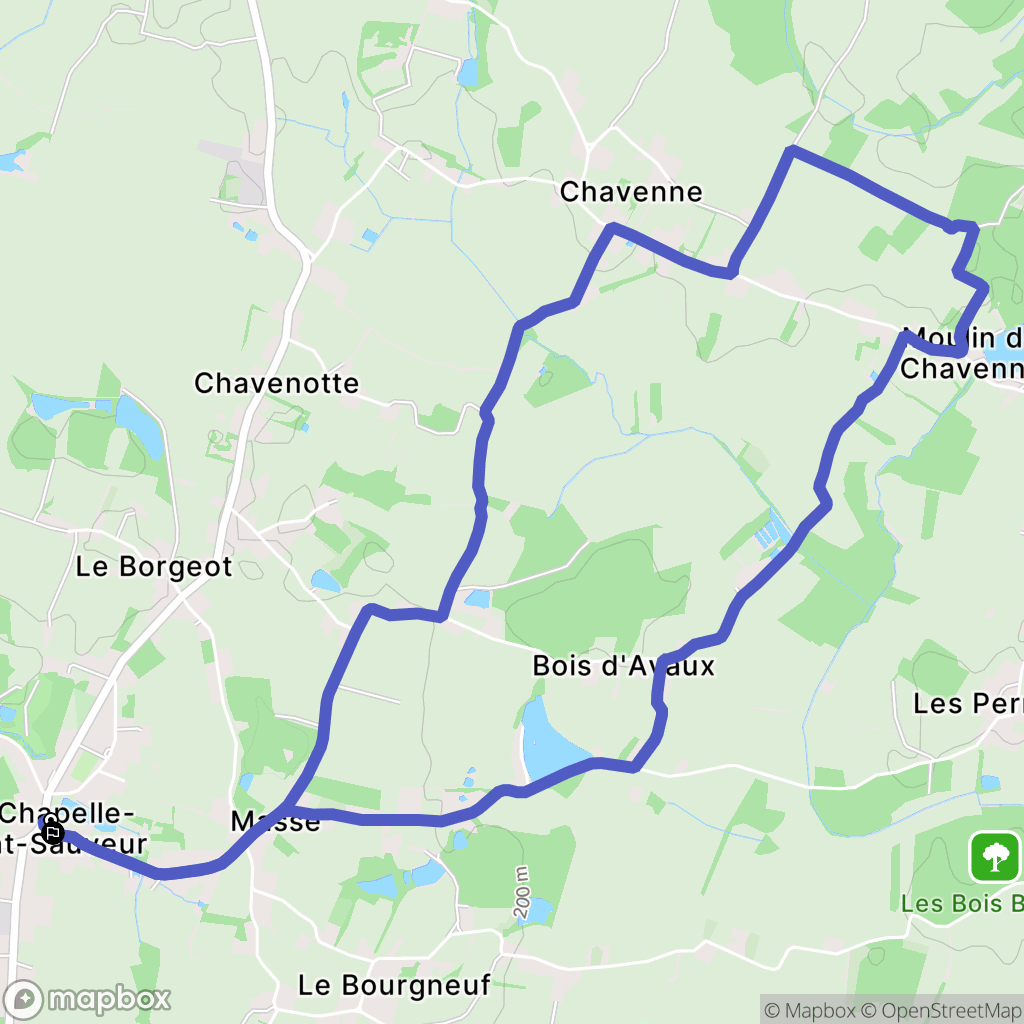La Chapelle-Saint-Sauveur : carte du parcours de randonnée - France