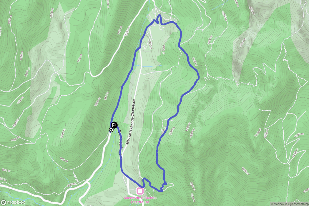 Saint-Pierre-de-Chartreuse : carte du parcours de randonnée - France