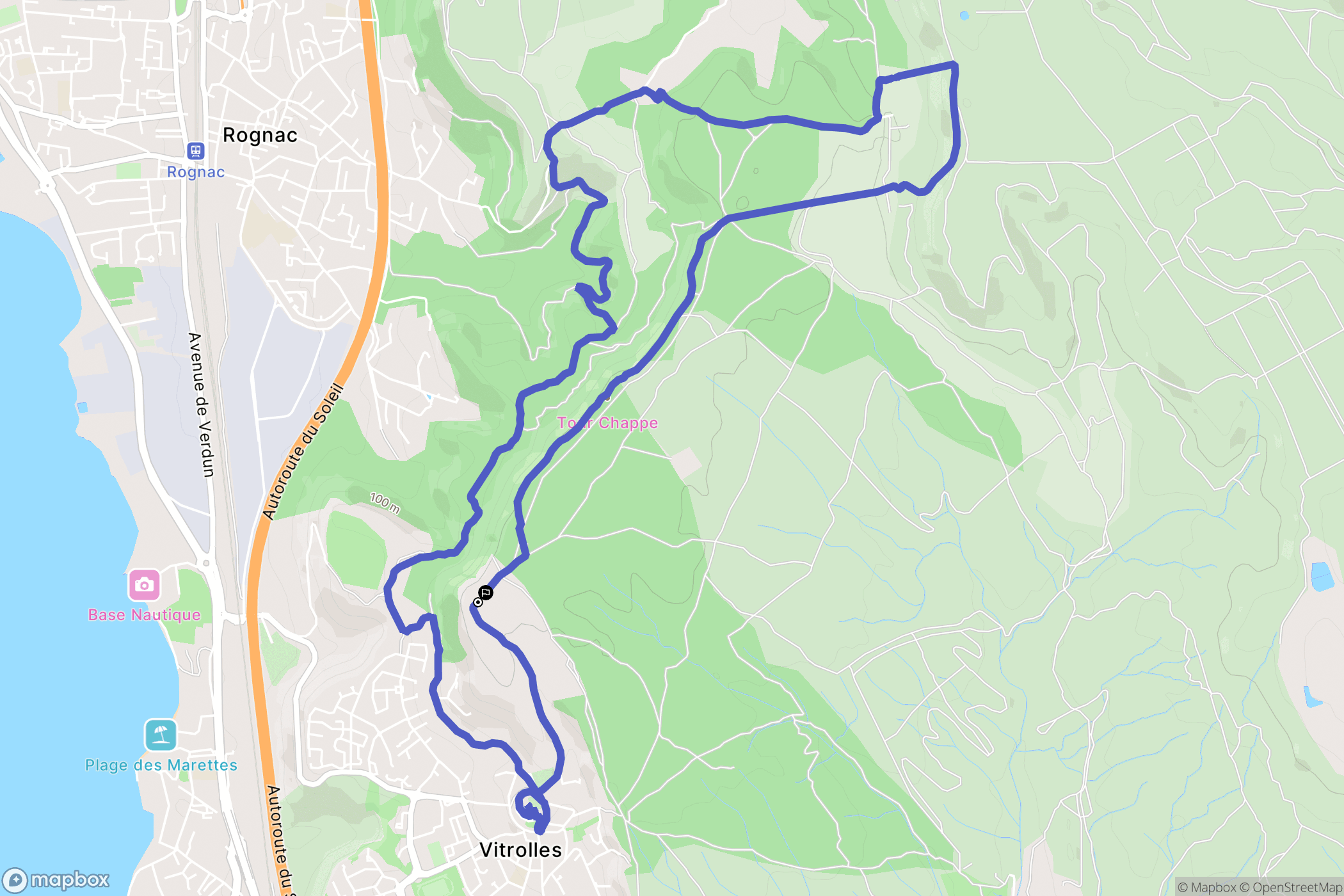 Vitrolles : carte du parcours de randonnée - France