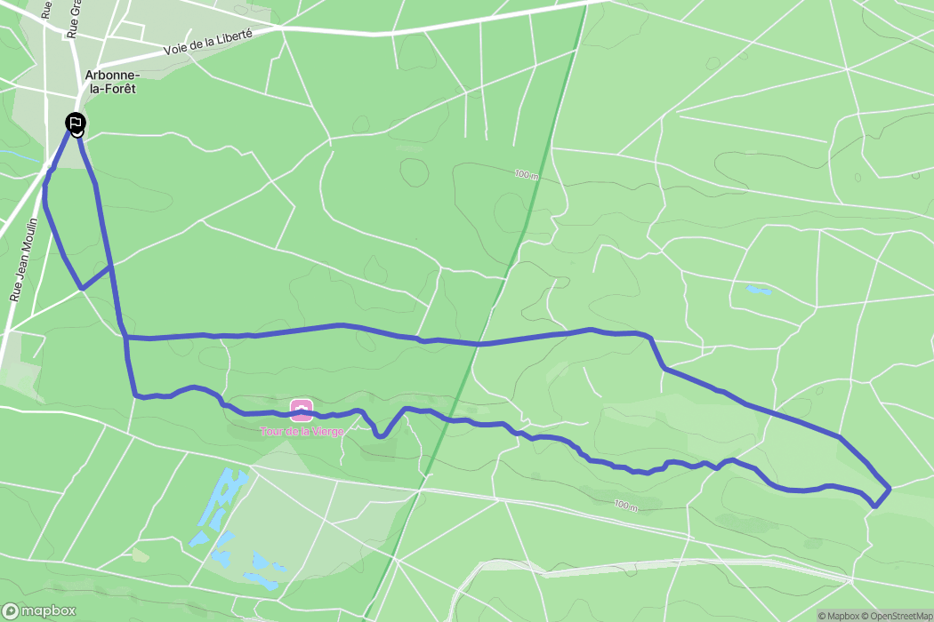 Arbonne-la-Forêt : carte du parcours de randonnée - France
