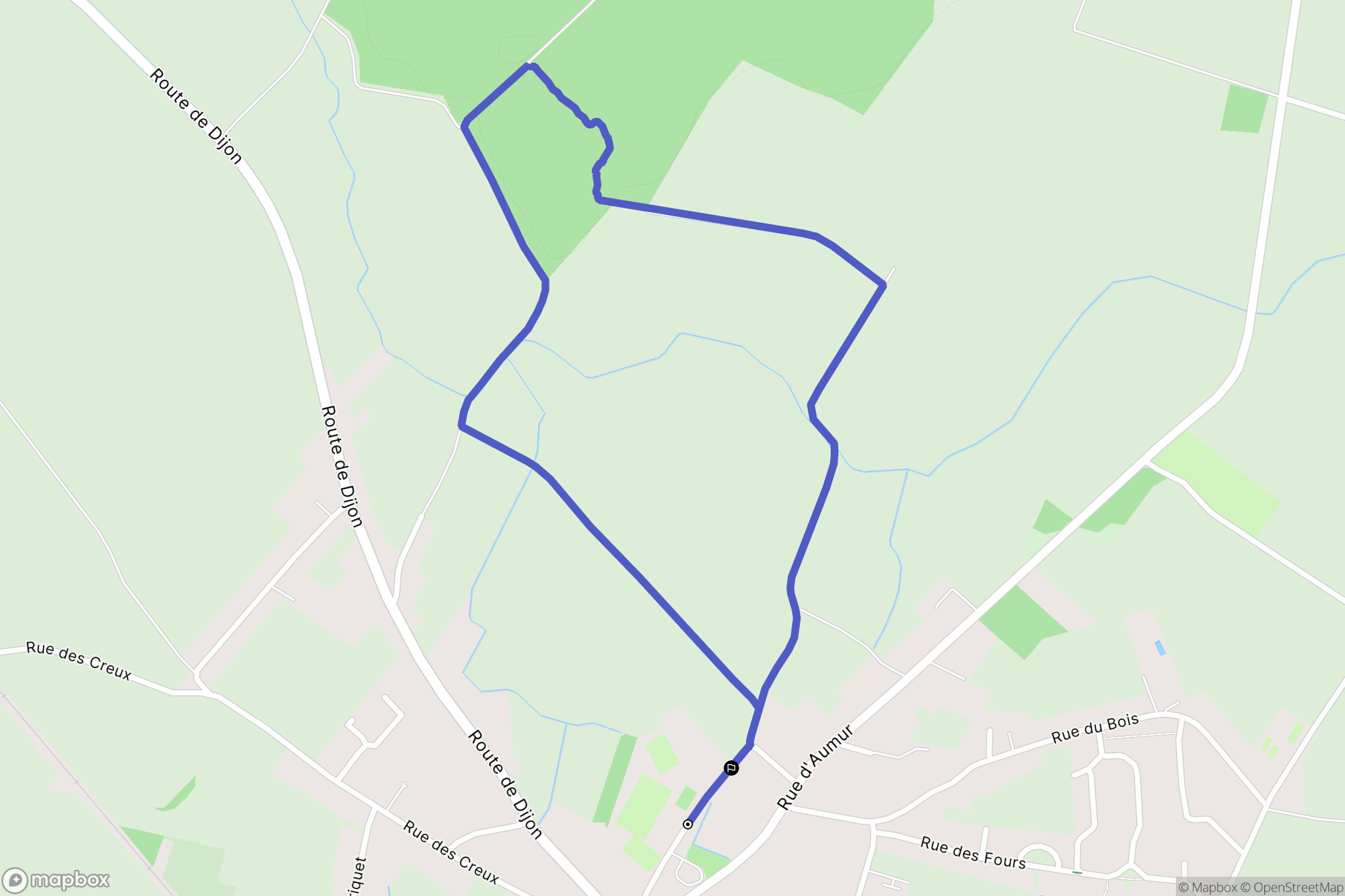 Saint-Aubin : carte du parcours de randonnée - France