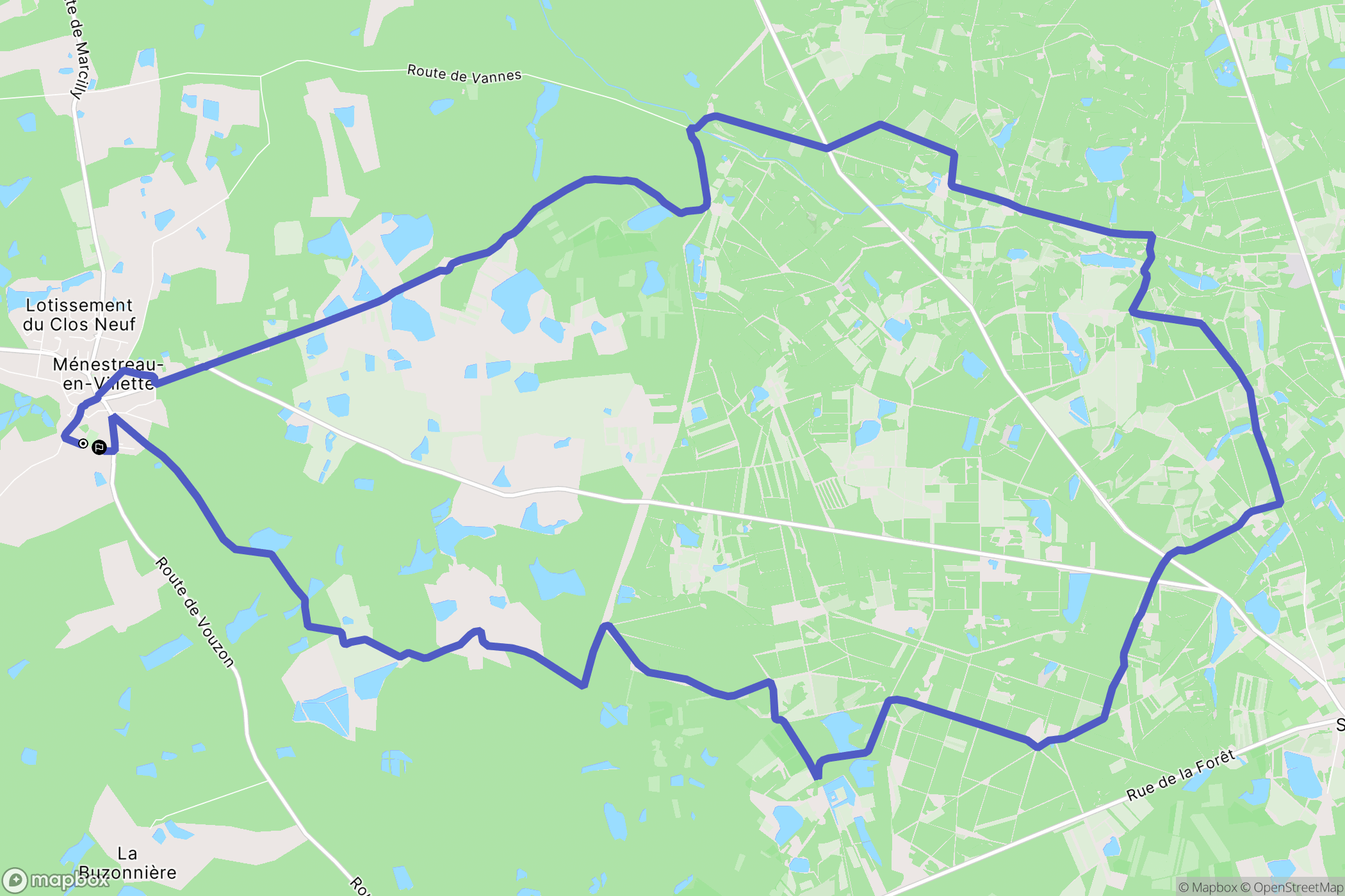 Ménestreau-en-Villette : carte du parcours de randonnée - France