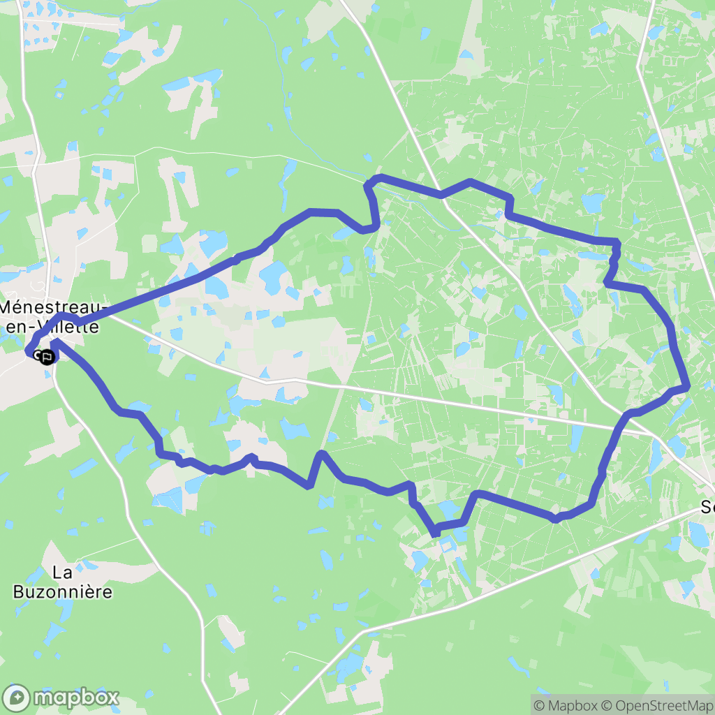 Ménestreau-en-Villette : carte du parcours de randonnée - France