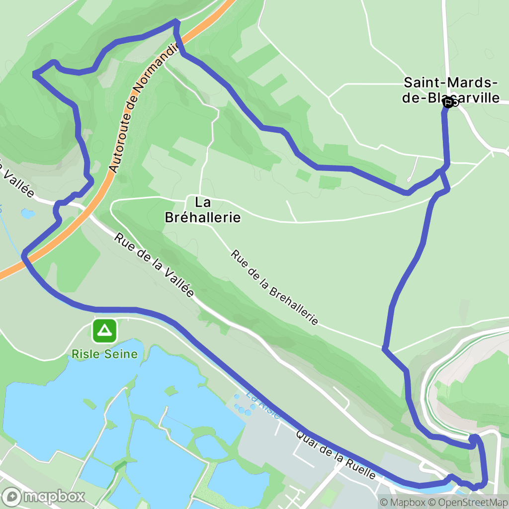 Saint-Mards-de-Blacarville : carte du parcours de randonnée - France