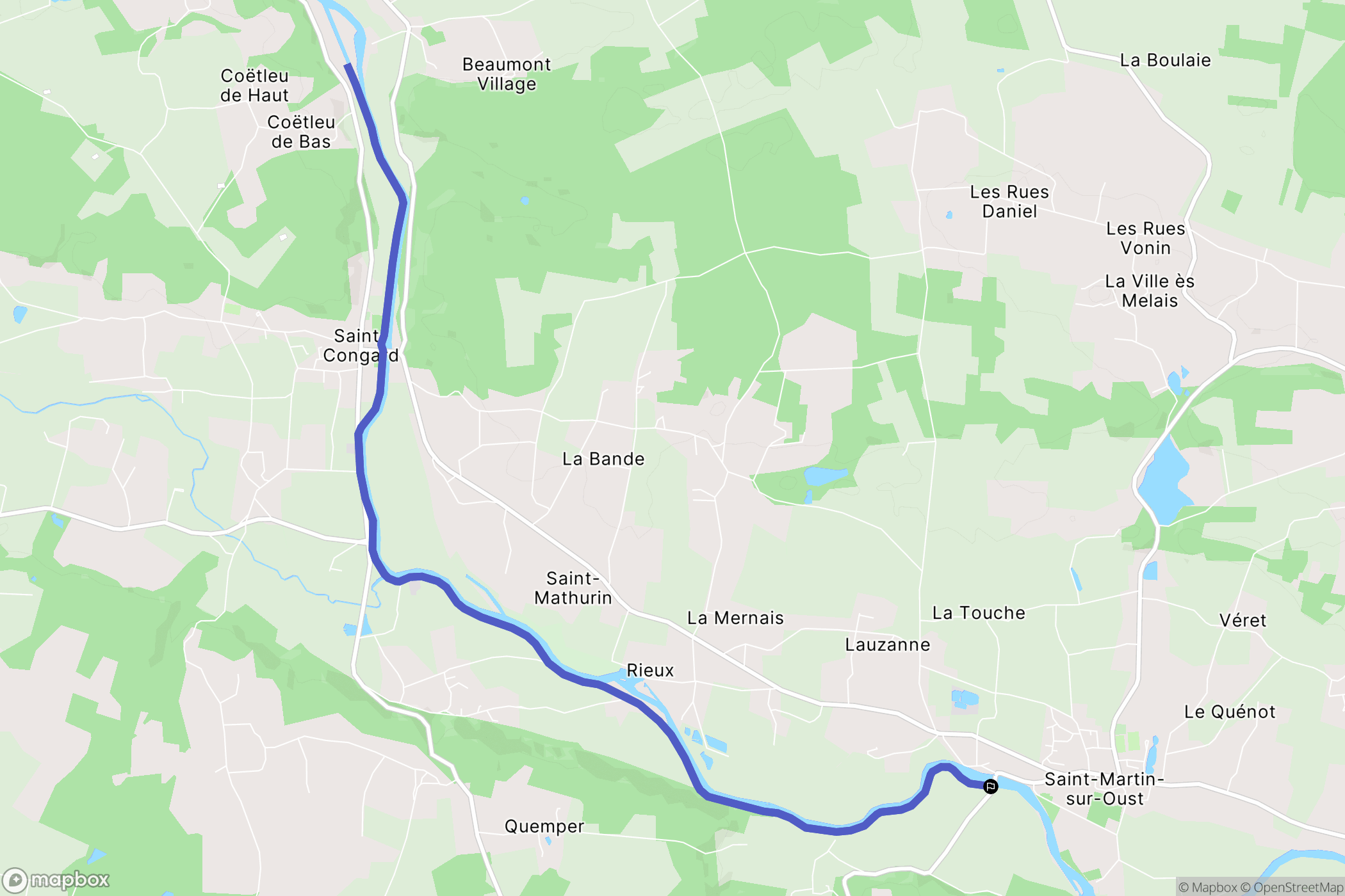 Saint-Gravé : carte du parcours de randonnée - France