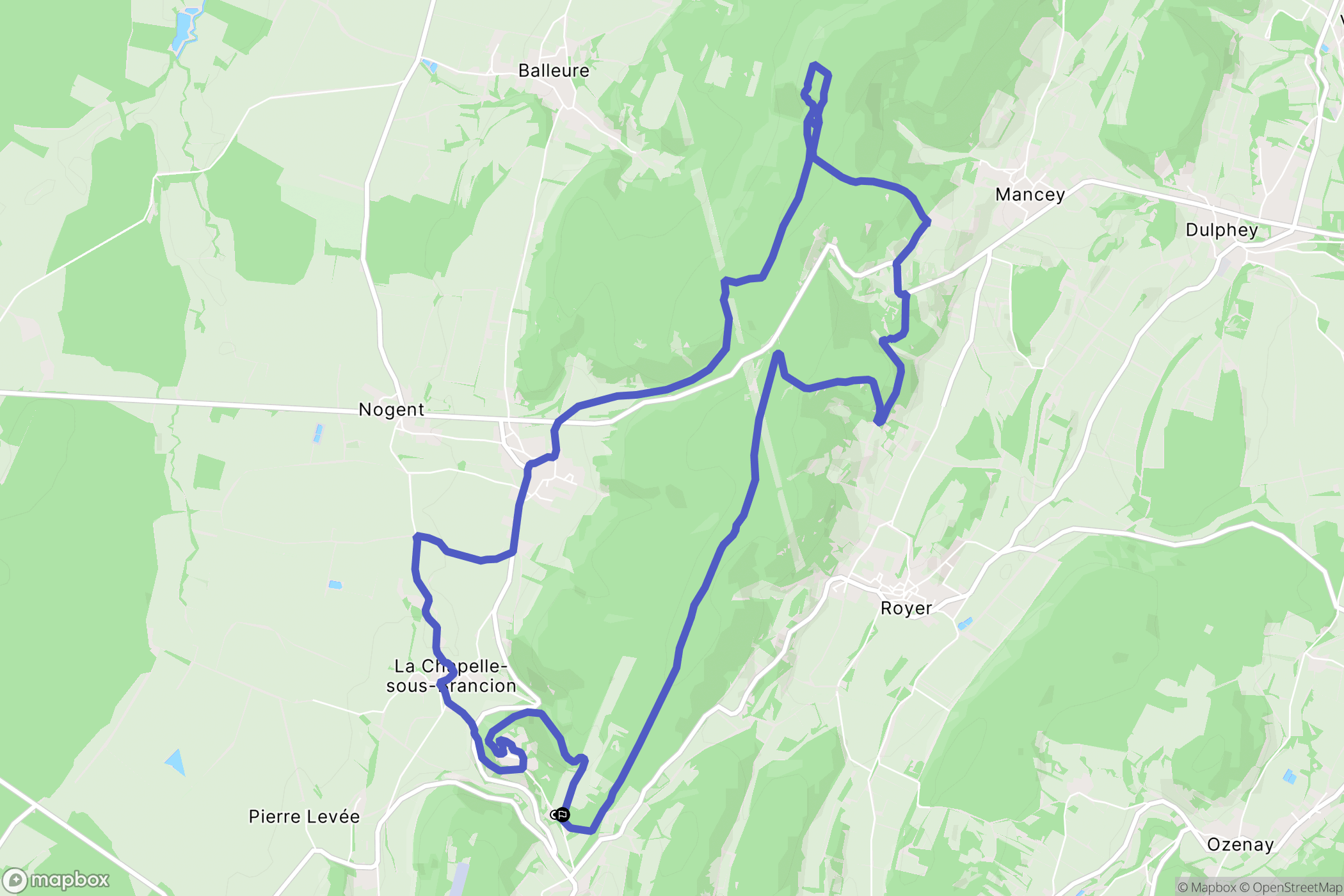 Martailly-lès-Brancion : carte du parcours de randonnée - France