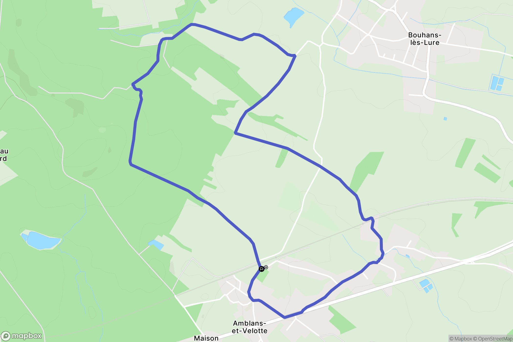 Amblans-et-Velotte : carte du parcours de randonnée - France