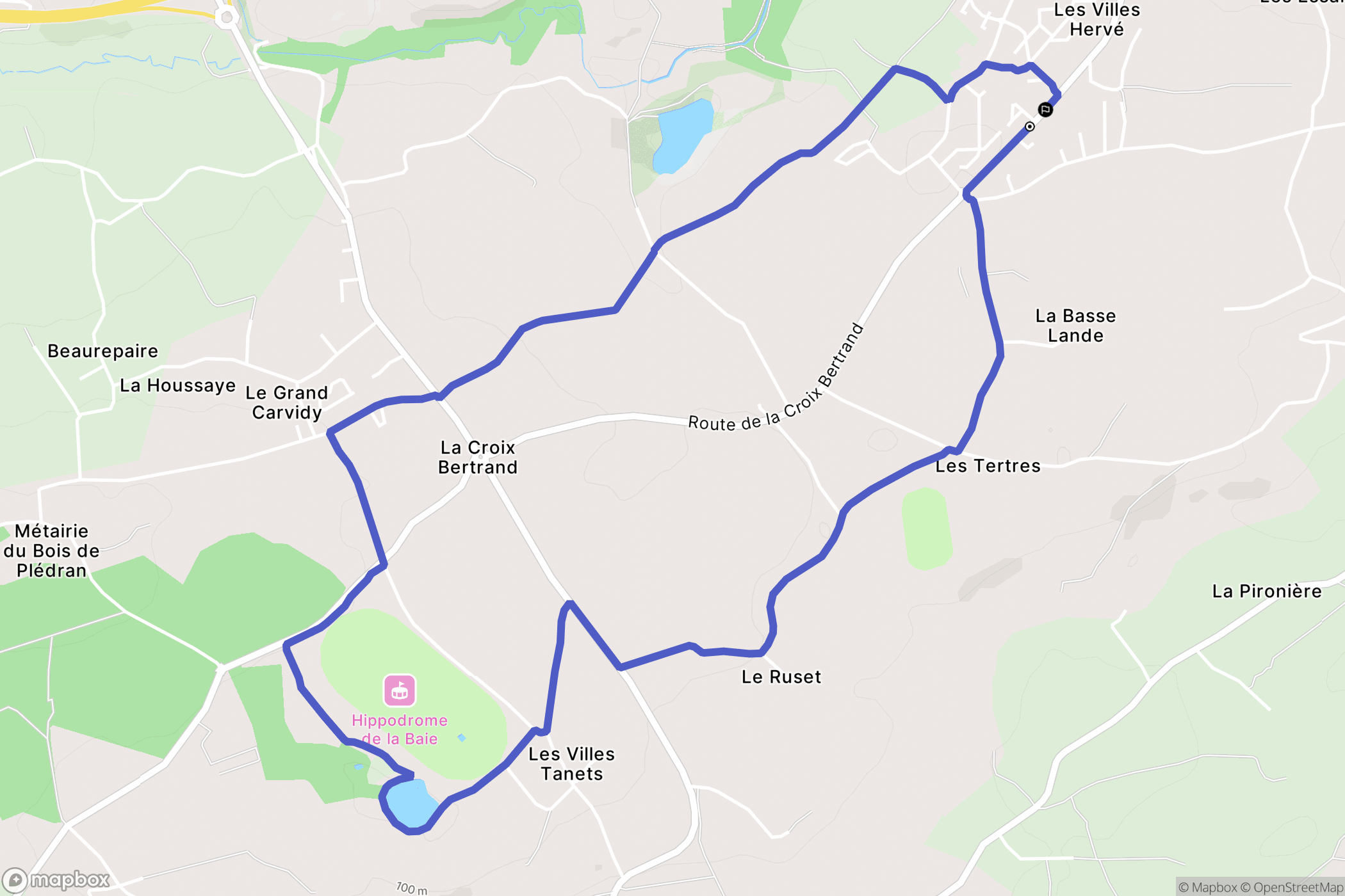 Yffiniac : carte du parcours de randonnée - France