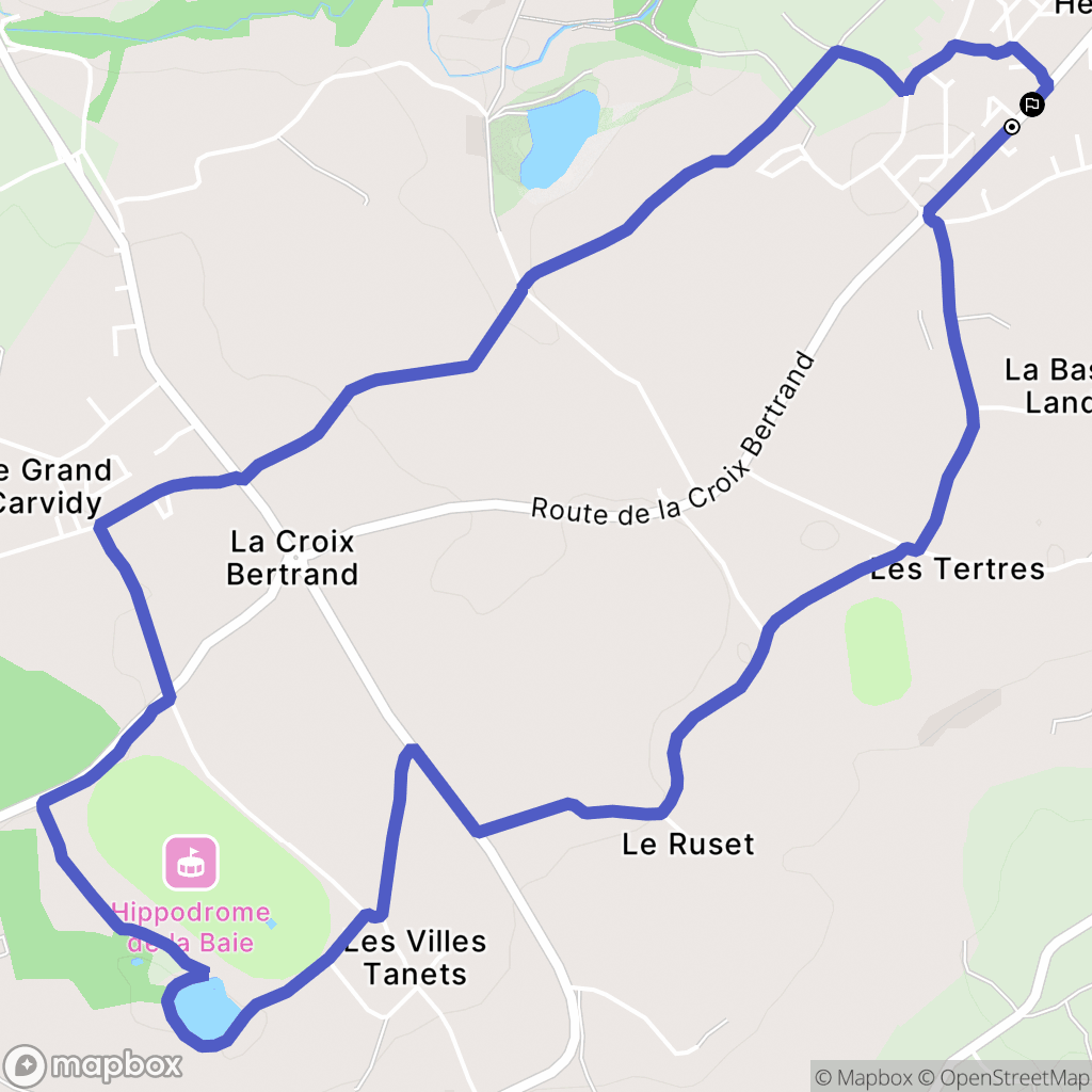 Yffiniac : carte du parcours de randonnée - France