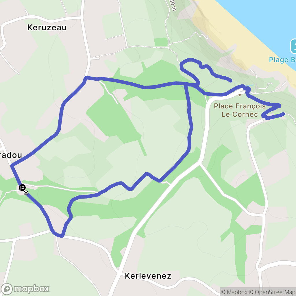 Plouha : carte du parcours de randonnée - France