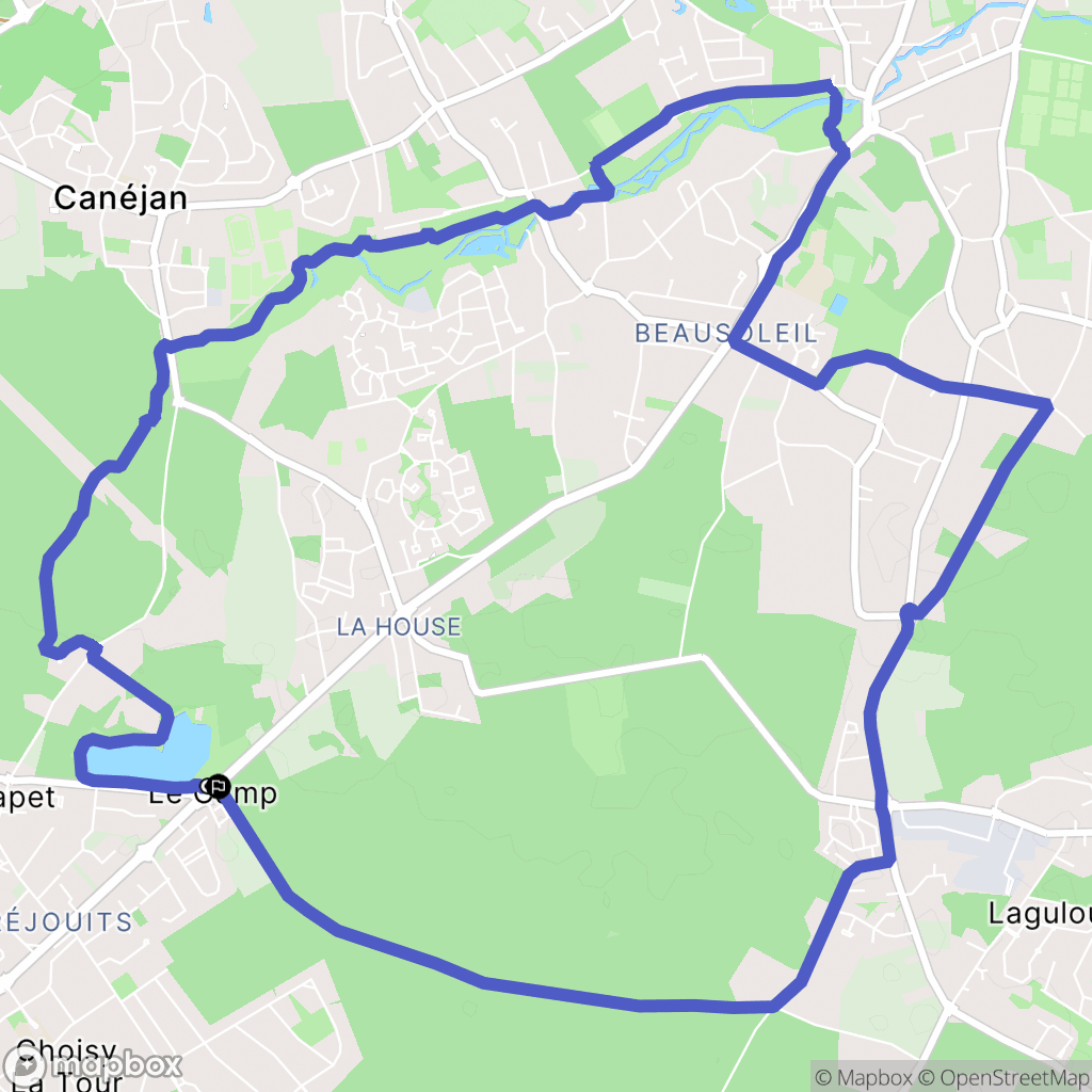 Canéjan : carte du parcours de randonnée - France