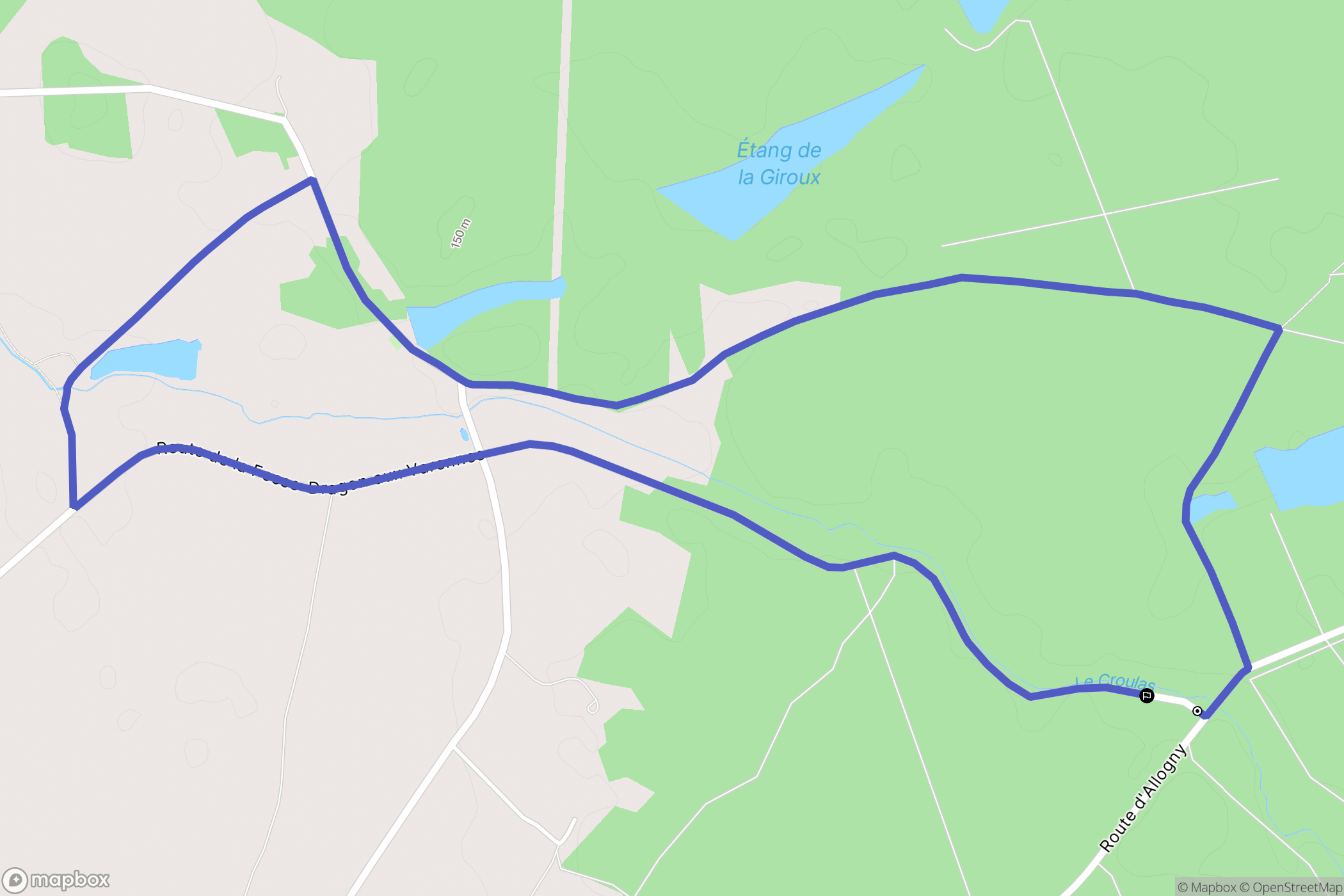 Allouis : carte du parcours de randonnée - France