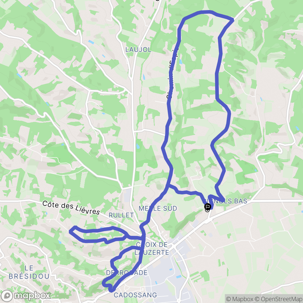 Moissac : carte du parcours de randonnée - France