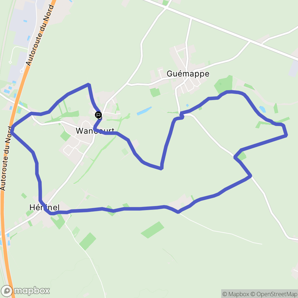 Wancourt : carte du parcours de randonnée - France