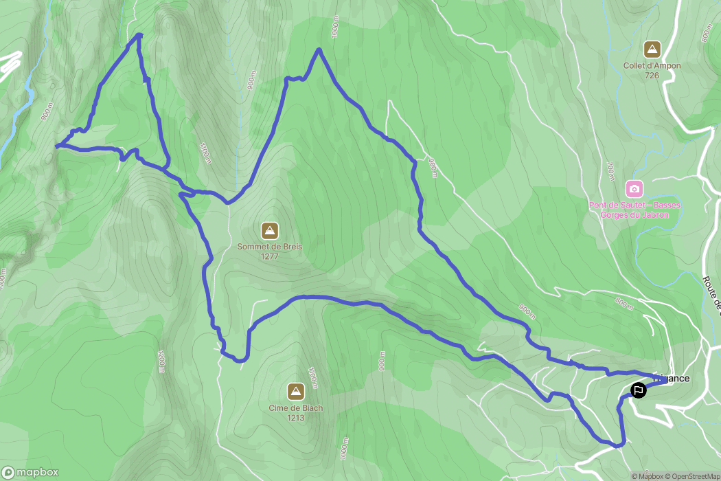 Trigance : carte du parcours de randonnée - France