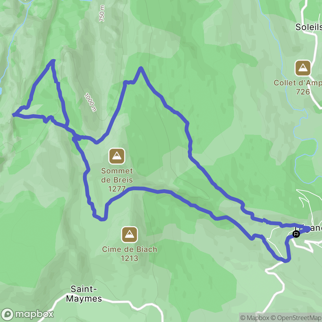 Trigance : carte du parcours de randonnée - France