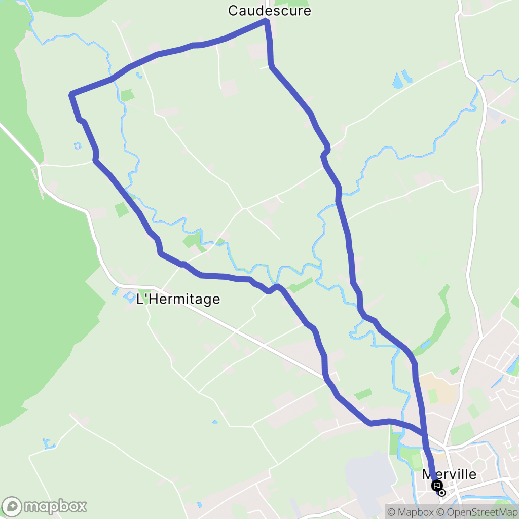 Merville : carte du parcours de randonnée - France