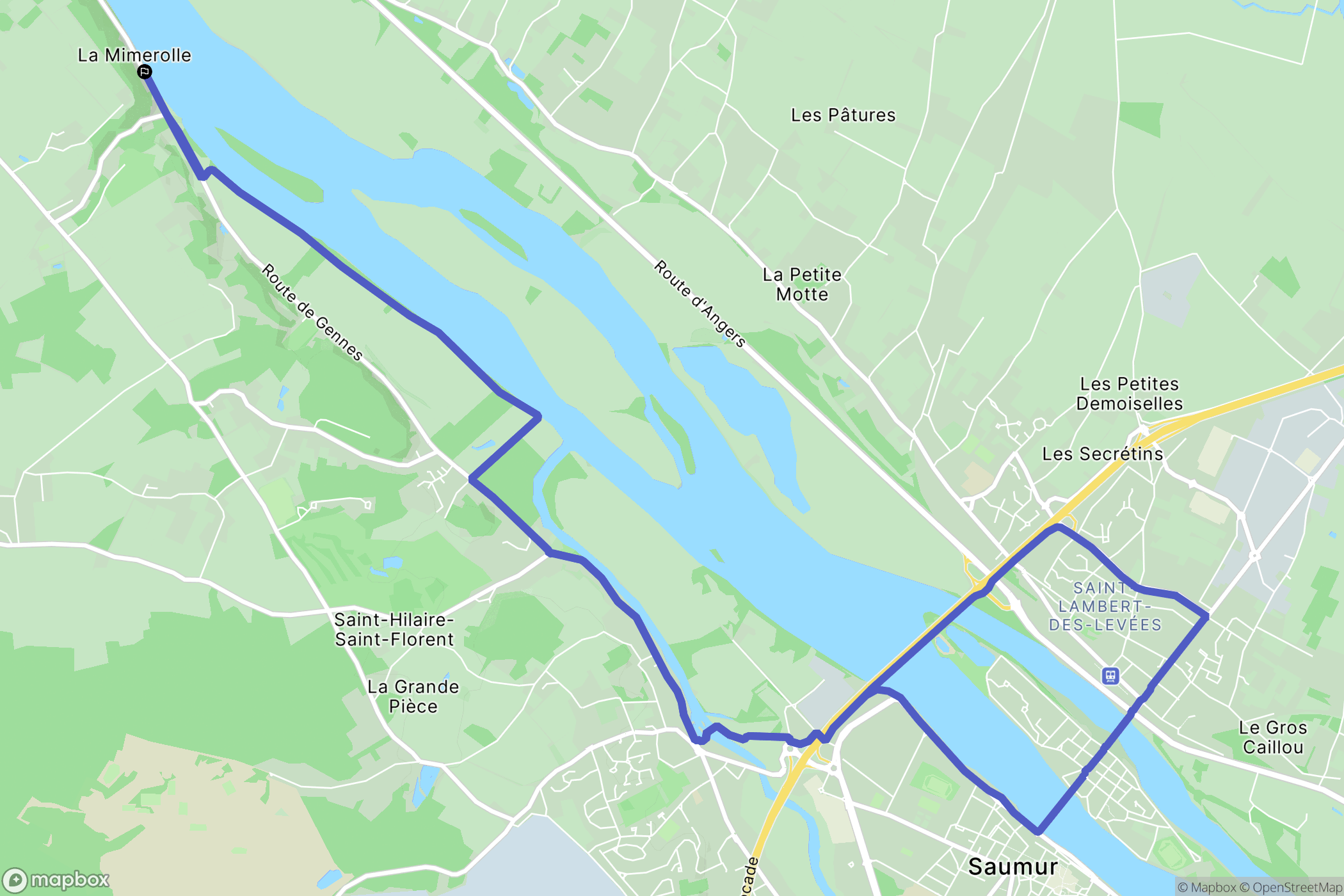 Gennes-Val-de-Loire : carte du parcours de randonnée - France