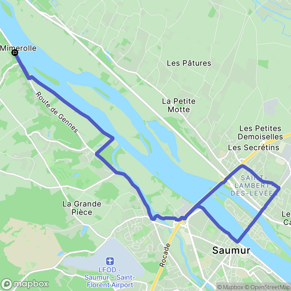 Gennes-Val-de-Loire : carte du parcours de randonnée - France
