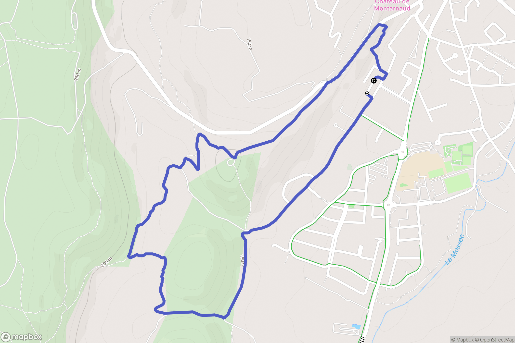 Montarnaud : carte du parcours de randonnée - France