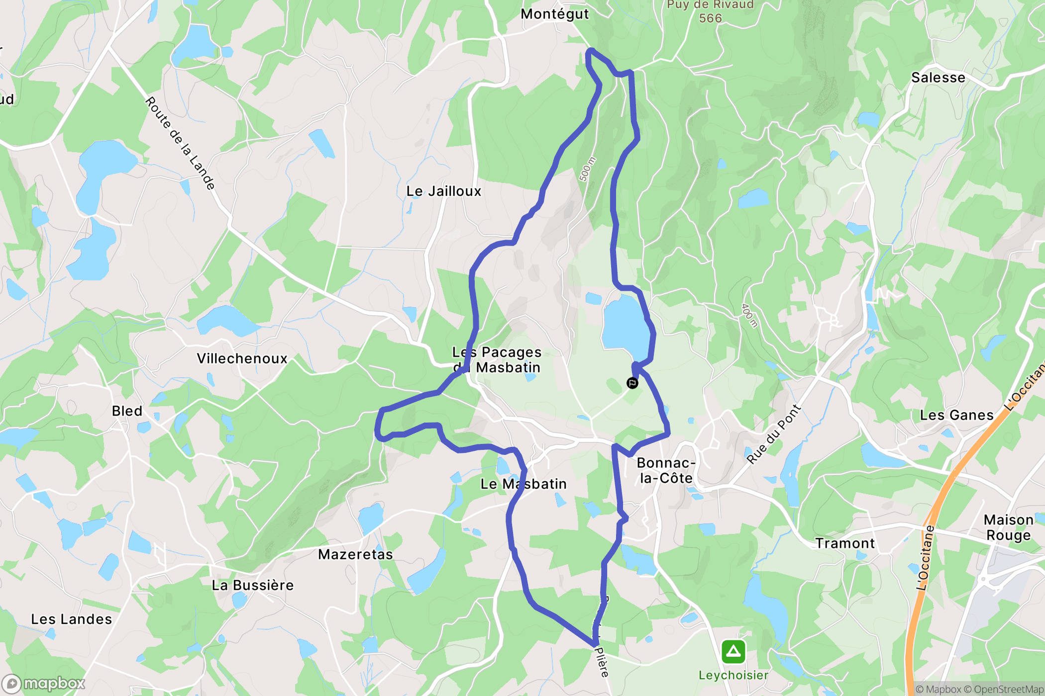 Bonnac-la-Côte : carte du parcours de randonnée - France